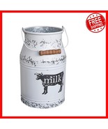 Charming 11-Inch Galvanized Milk Can Vase - Rustic Flower Display Essential - $922.88 MXN