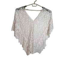 Yumi Kim White Sheer Lace Tulum Tunic Swim Cover Up Batwing Women Size X... - $30.94