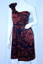 Andrew Marc New York MD1E9308 Garnet Black Ruffled Sleeve Dress Paisley ( 4 ) - £93.07 GBP