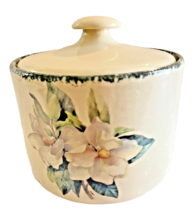 Crock Ceramic Home and Garden Party with Lid Flowers Made in USA 3.5&quot; Ta... - $13.89