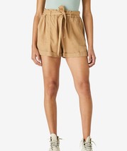 Lucky Brand Women&#39;s Brown Belted Pockets Paper Bag Waist Pull On Shorts ... - $27.10