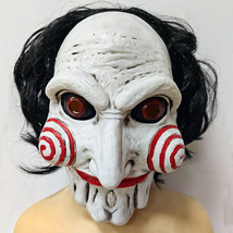 Billy Jigsaw Saw Movie Mask Puppet Costume Halloween Scary Game Latex White Mask - $27.03