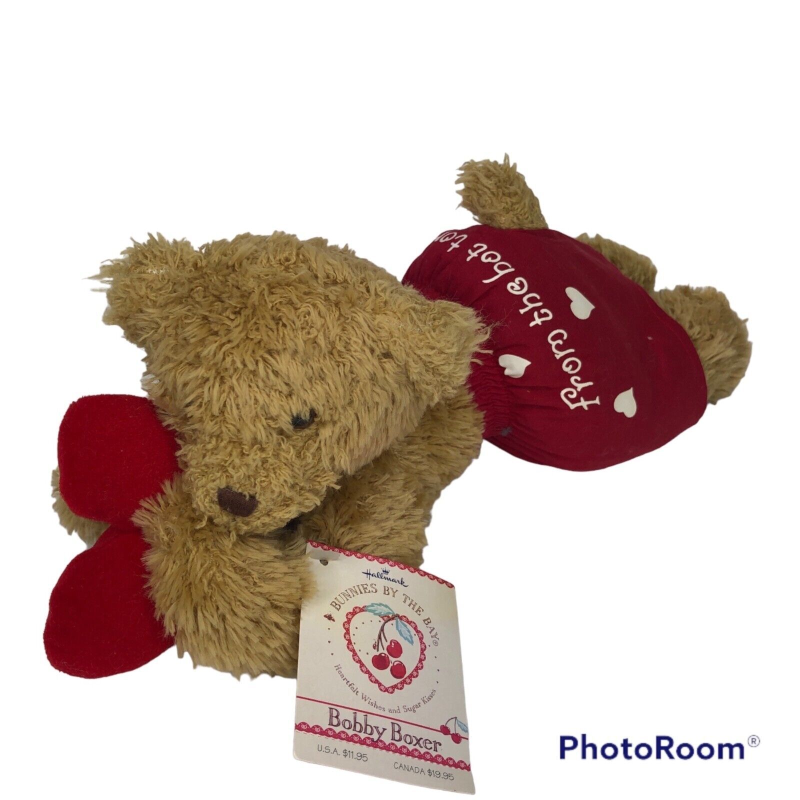 Bobby Boxer Plush Valentines Day Hallmark Bunnies By the Bay 2002 Stuffed Animal - $10.58