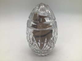 Vintage Lead Crystal Covered Egg Trinket Box / Candy Dish – Lidded Egg S... - $19.80