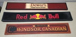 Lot of 3 Rubber Bar Spill/Drip Mats Red Bull, Dewar&#39;s, Windsor Canadian ... - $34.89