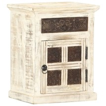 vidaXL Solid Mango Wood Vintage White Bedside Cabinet 18x12.5x24.5 inches - $2,700.90 MXN