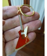 (M-307-B) White red blue black GIBSON EXPLORER Electric Guitar KEYCHAIN ... - $29.34 CAD