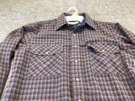 Vtg. Claybrooke Outdoors Gingham Plaid Flannel Mens Medium Button Up Shirt 90s - £11.07 GBP