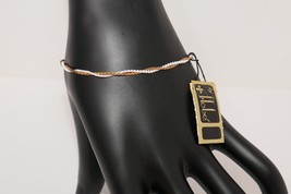 Hobe Gold Tone &amp; White Twisted 6.5&quot; Chain Bracelet RARE - £31.45 GBP