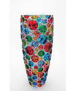 Bubbly bohemia crystal vase hand painted Murano style Venice - £225.19 GBP