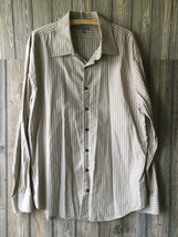 GAP Men&#39;s Dress Shirt Taupe/Tan Premium Long Sleeve Button Up Size XL - £10.35 GBP