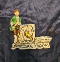 Vintage Porcelain Smoking Set Japan (Green Jacket &amp; Yellow Bird) - $111.56 MXN