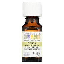 NEW Aura Cacia 100% Pure Essential Oil Lemon Eucalyptus Awakening 0.5 fl oz - £7.37 GBP