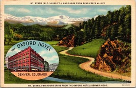 Denver Colorado Oxford Hotel Mount Evans Bear Creek Posted 1960 Vintage Postcard - £7.56 GBP