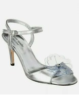 Kate Spade New York Giulia Silver Leather Heeled Sandals Size 8M - $26.72