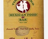 Tink A Tako Mexican Food Menu Babcock Road San Antonio 2012 - $13.86
