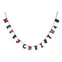 6Ft Merry Christmas Plaid Chenille Felt Garland Banner - Wondershop - $9.99