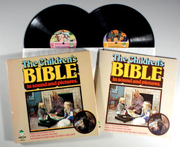 Children&#39;s Bible in Sound and Picture (1974) 2-LP Vinyl + Comic BOOK • Christian - £32.46 GBP