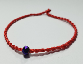 Red String Good Luck And Fortune Bracelet Kabbalah Electric Purple Crystal - £6.98 GBP