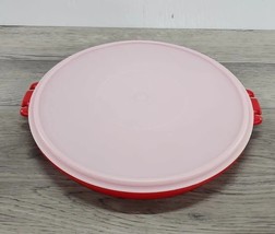 Vtg Tupperware 13&quot; Round Divided Serving Veggie &amp; Dip Container 405 w/Lid - Red - £9.86 GBP