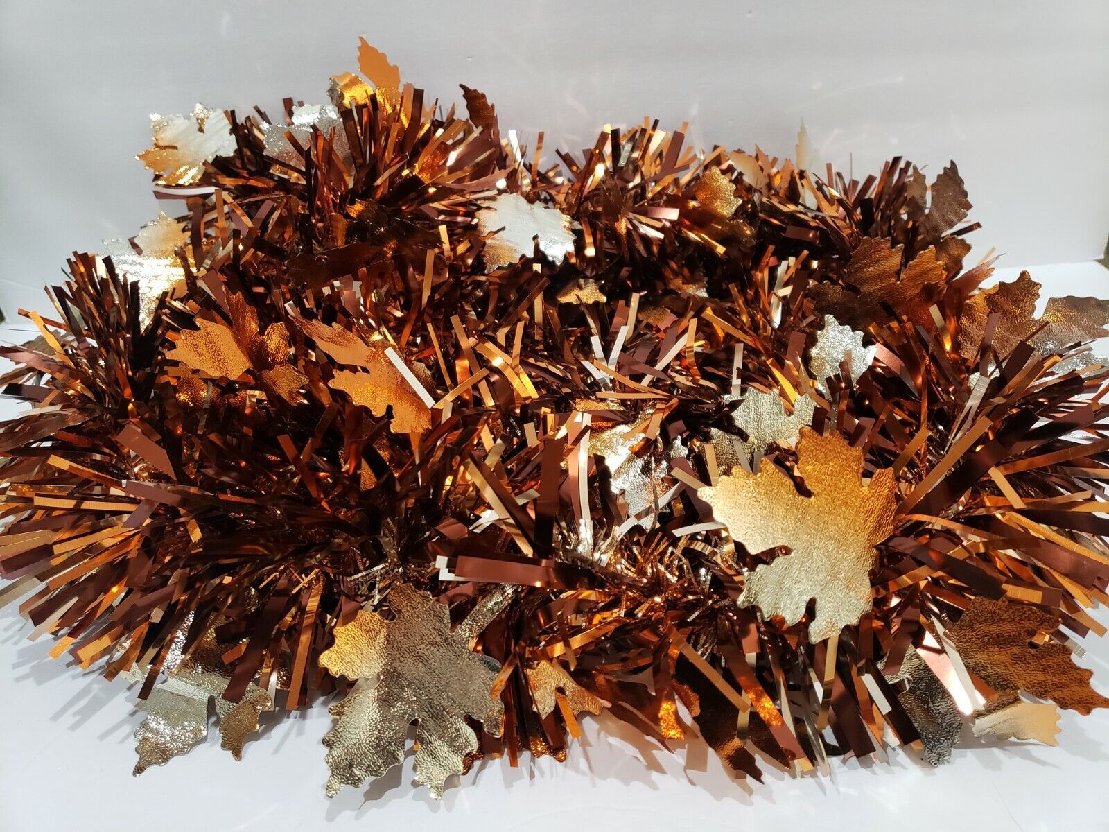 Thanksgiving Fall Autumn Foil Brown Gold Garland Decor 9FT - $13.85