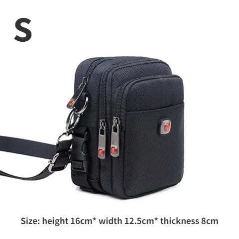 Men&#39;s Shoulder Bag Men&#39;s Oxford Cloth Wear Belt Mobile Phone Waist Bag Canvas Sp - £19.82 GBP