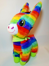 Fiesta Donkey Pinata 20 inch Plush Stuffed Animal Rainbow Stripes Pride - £13.41 GBP