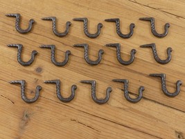 15 Hand Forged Nail In Hooks Medieval Primitive Glazed Iron Hammer Mug K... - $294.38 MXN