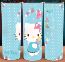 Hello Kitty with Bird Cage and Blue and White Dots Tumbler Cup Mug 20oz - £16.04 GBP