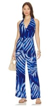 Bella Dahl x Revolve Blue Combination Halter Sleeveless Open back Jumpsuit Small - £59.78 GBP