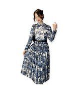 NWOT Blue Toile de Jouy Jungle Safari Print Shirtdress Size M - $90.91 CAD