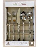 Brandani Italy Diamond Hotel Collection Hi Qlty StainlessSteel 20Pc Flat... - $84.15