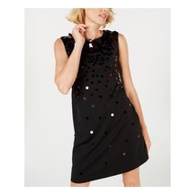 Alfani Sequin Petite Paillete Sleeveless Shift Dress Black, Size 4 - £16.84 GBP