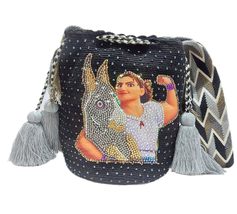 Handmade Wayuu with Beaded Decoration Tote Bag, Woven Mochila, Colombian... - $2,283.39 MXN