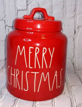 Rae Dunn Merry Christmas Red Cannister Cookie Jar Artisan Collection Farmhouse - £22.44 GBP