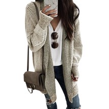 Sweaters For Women Long Sleeve Open Front Knit Plaid Chunky Cardigans Oversized  - £69.44 GBP