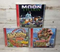 Lot 3 PC Tycoon Games - Roller Coaster Tycoon Monopoly Moon Tycoon - SCHOOLASTIC - £11.34 GBP