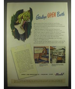 1945 Budd Budgette Sleeping Car Ad - Goodbye Open Berth - £14.55 GBP
