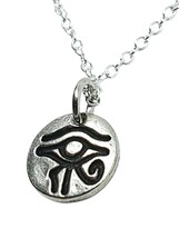 Eye of Horus Necklace Talisman Ra Pewter Pendant Egyptian Protection Chain Boxed - £13.21 GBP