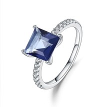 1.09Ct Natural Iolite Blue Mystic Quartz Gemstone Ring 925 Sterling Silver Princ - £21.42 GBP