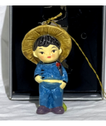 Vintage Berman Anderson Trims in Ceramic Christmas Ornament Boy with Hat... - €12,88 EUR