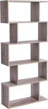 Vasagle 5-Tier Bookshelf, Freestanding Decorative Storage Shelving, Greige, - £58.60 GBP