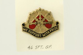 Vintage Us Army Dui Insignia Pin We Support With Pride 46th Support Group - £7.73 GBP