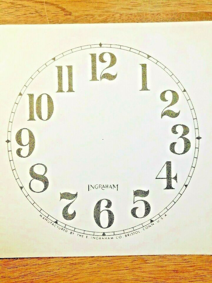 4 1/2&quot; Ingraham Clock Paper Dial, Arabic Numeral            (Lot 192) - $6.98