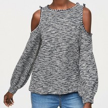 Loft Women&#39;s Textured Spacedye Cold Shoulder Top Sweater size M - £13.99 GBP