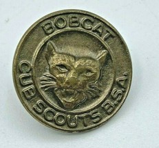 Bobcat Cub Scouts BSA Boy Scouts Of America Lapel Hat Sash Pin Copper Vintage  - £5.97 GBP