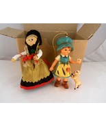 Vintage European Ornament 3&quot; with lamb and Mini doll collectible - $10.84 CAD