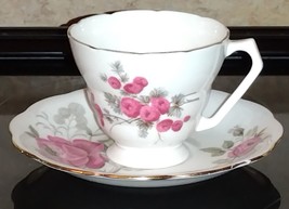Radfords Tea Cup &amp; Saucer Pink Rose Fine Bone China England 1930s - £28.03 GBP