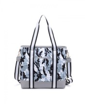 Urban Expressions Samantha Quilted Tote Gray Camo - £47.39 GBP