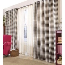 Thermalogic curtain panels grommet top black 84&quot;L x 80&quot;W cotton farmhouse check - £67.49 GBP
